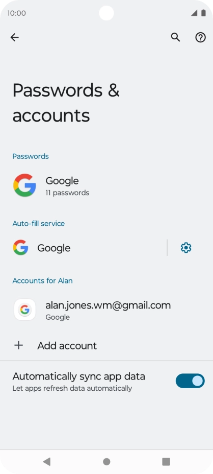 Press Add account.