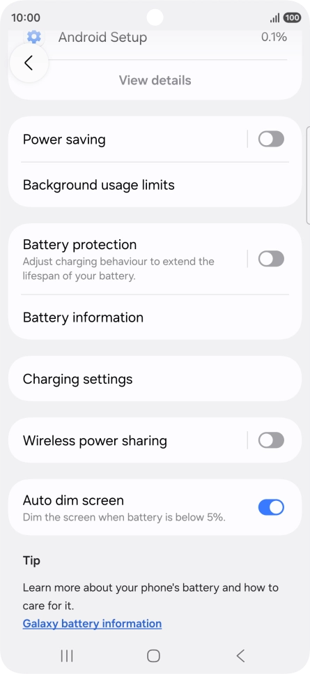 Press Power saving.