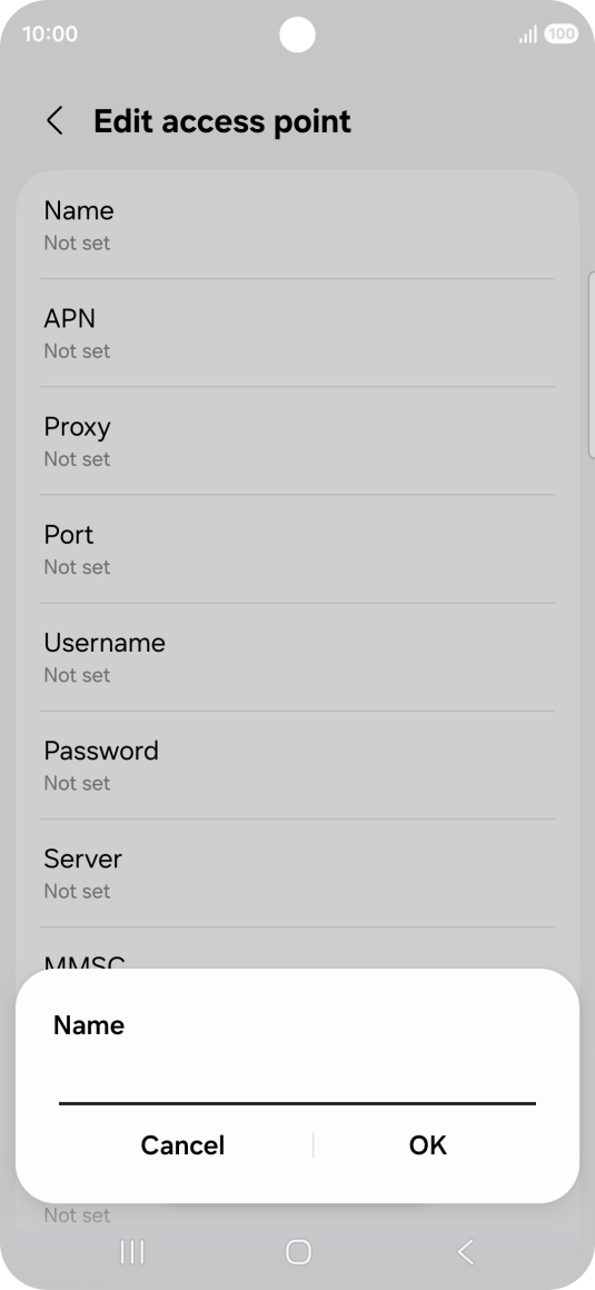 Key in EE Internet and press OK.
