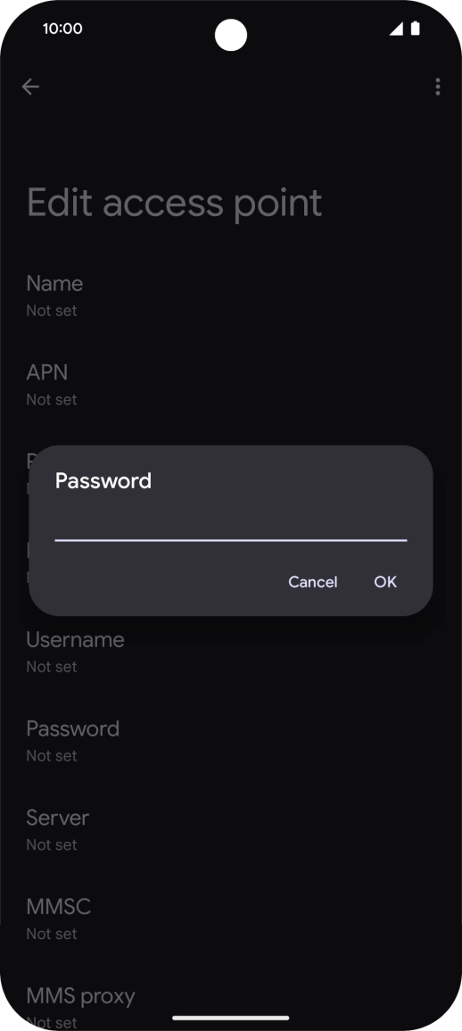 Key in secure and press OK.