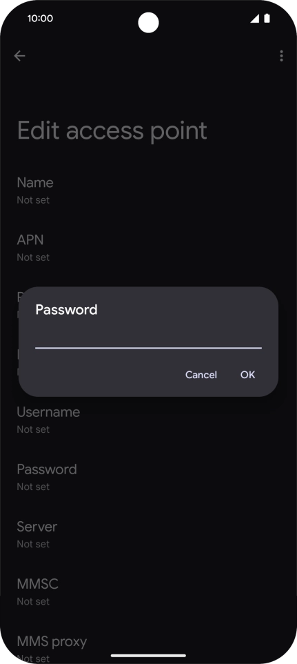 Key in secure and press OK.