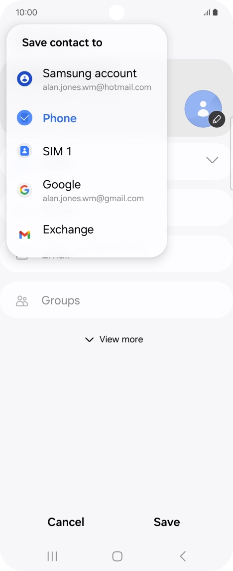 Press the required Google account.