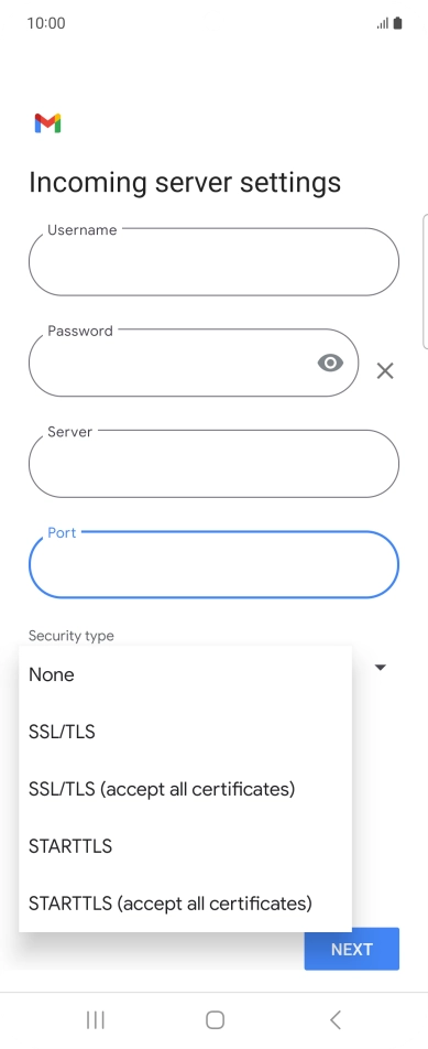 Press SSL/TLS.