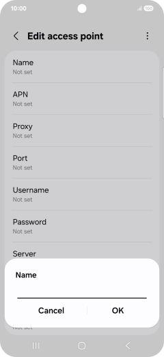 Key in EE Internet and press OK.