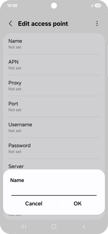 Key in EE Internet and press OK.