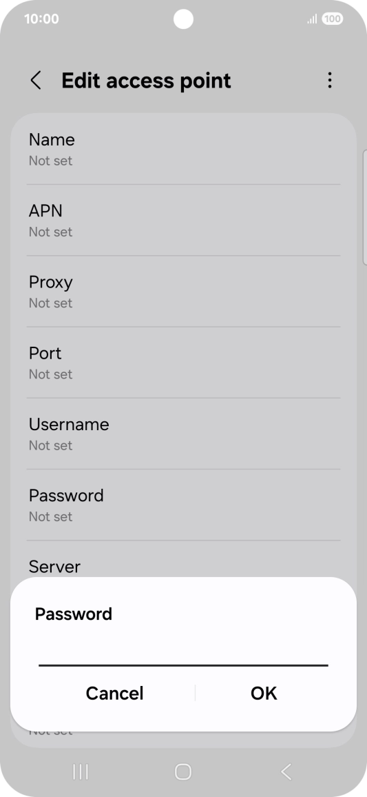 Key in secure and press OK.