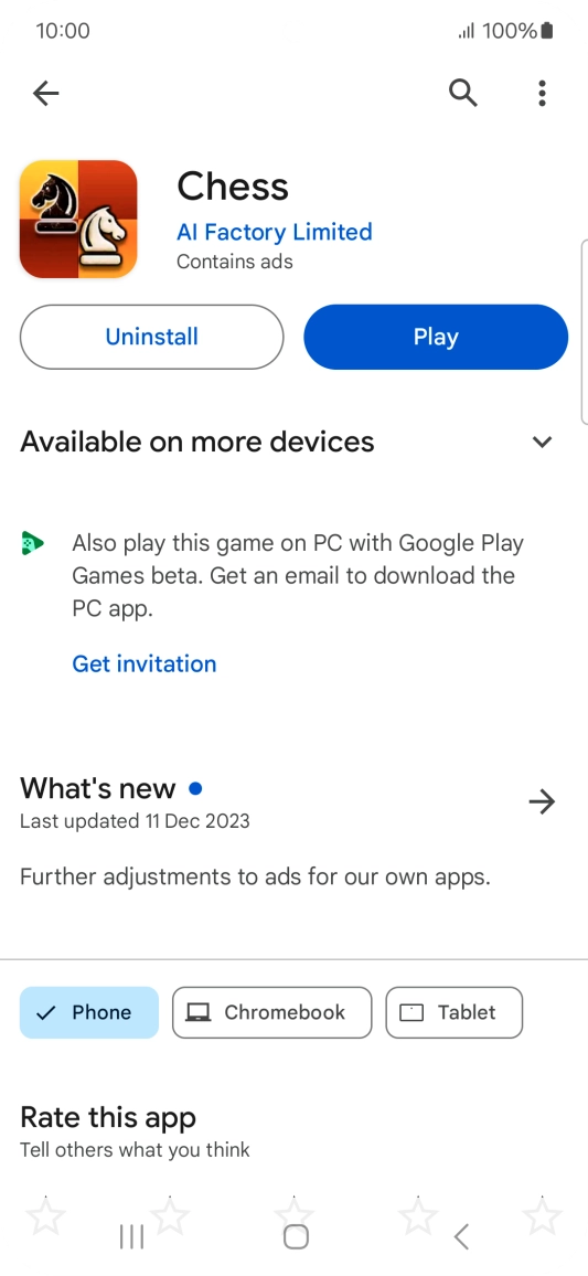 Press Uninstall.