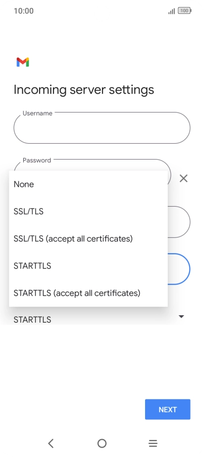 Press SSL/TLS.