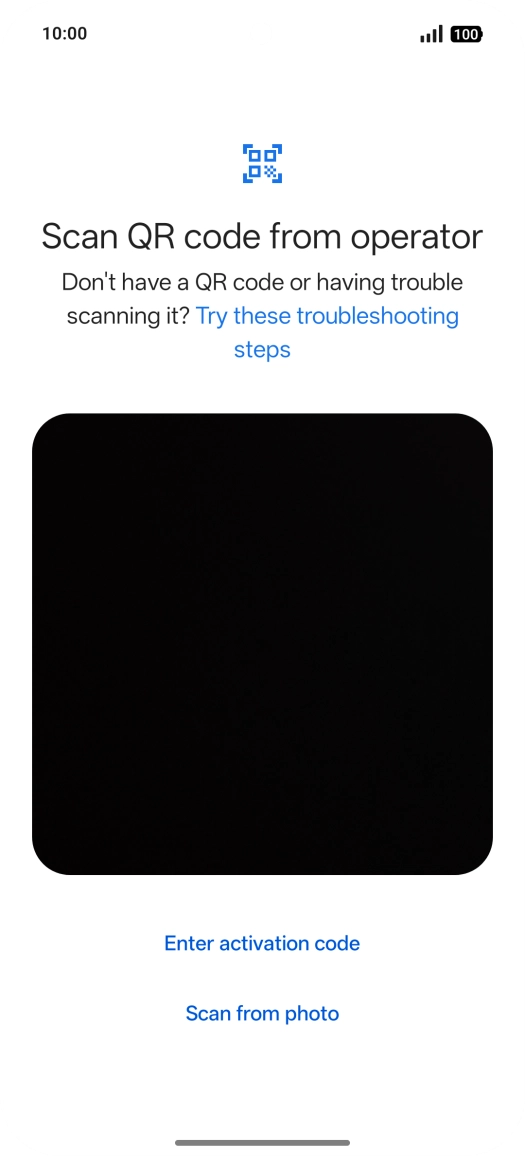 Place the QR code you've received inside the phone camera frame to scan the code.