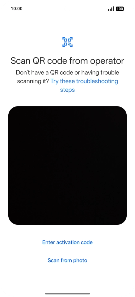 Place the QR code you've received inside the phone camera frame to scan the code.
