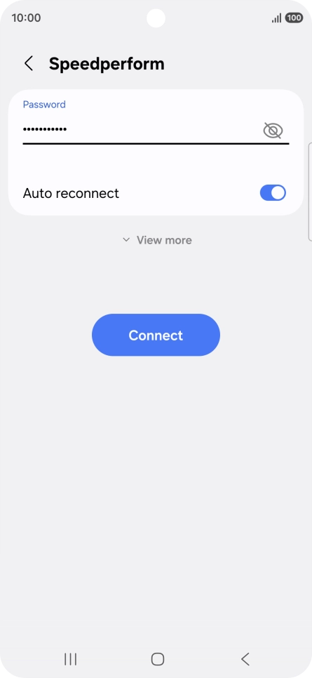 Key in the password for the Wi-Fi network and press Connect.