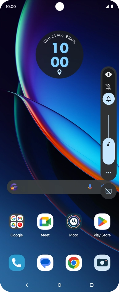 Press the silent mode icon to turn on silent mode.