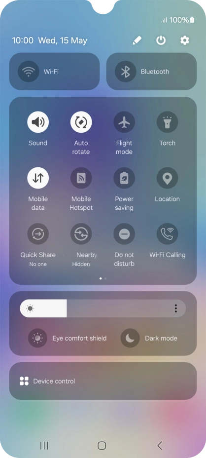 Press the settings icon.