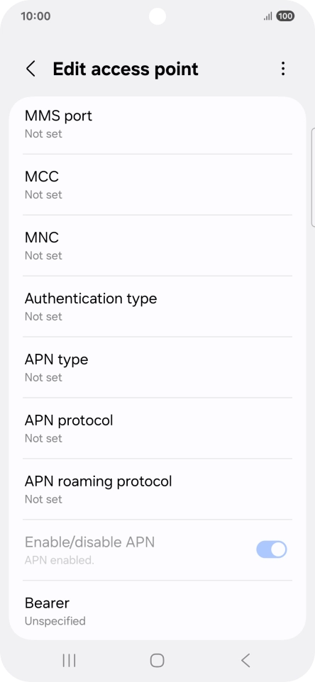 Press MMS port.