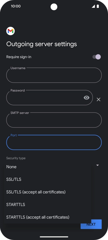 Press SSL/TLS.