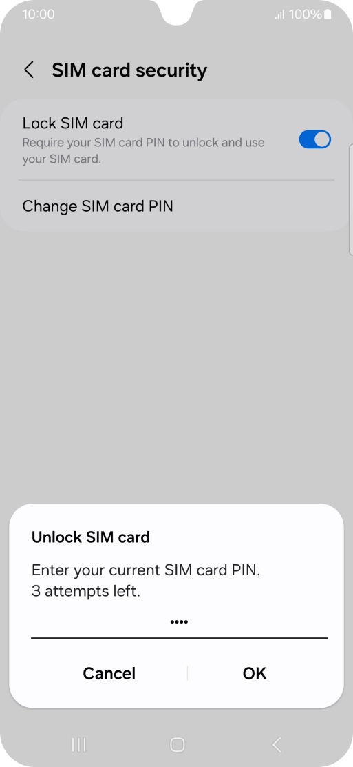 Key in your PIN and press OK. The default PIN is 1111.