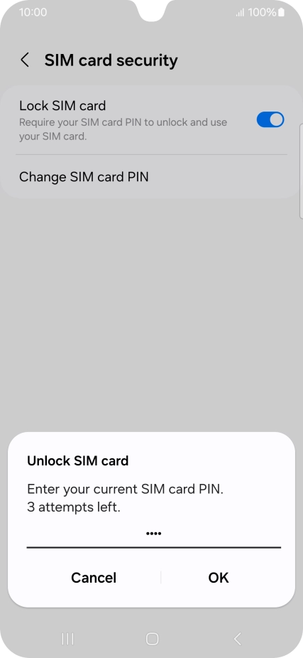 Key in your PIN and press OK. The default PIN is 1111.