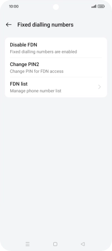Press Disable FDN.