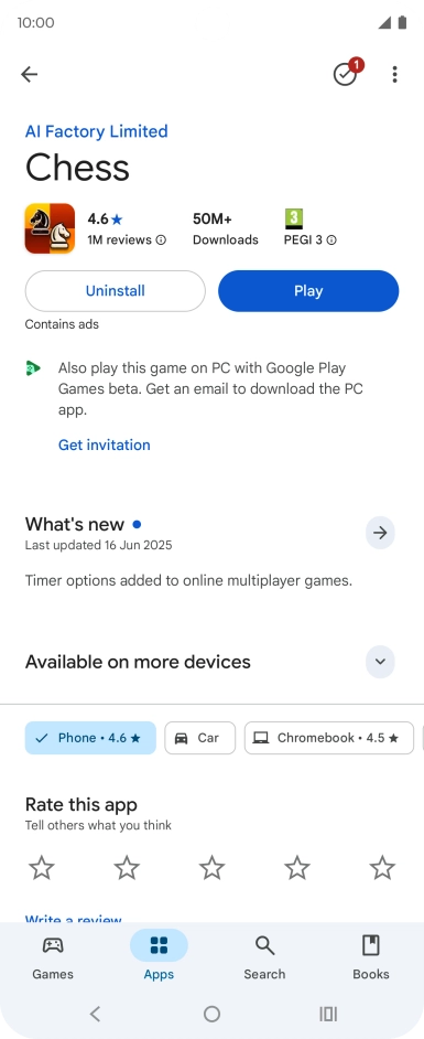 Press Uninstall.
