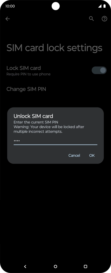 Key in your PIN and press OK. The default PIN is 1111.