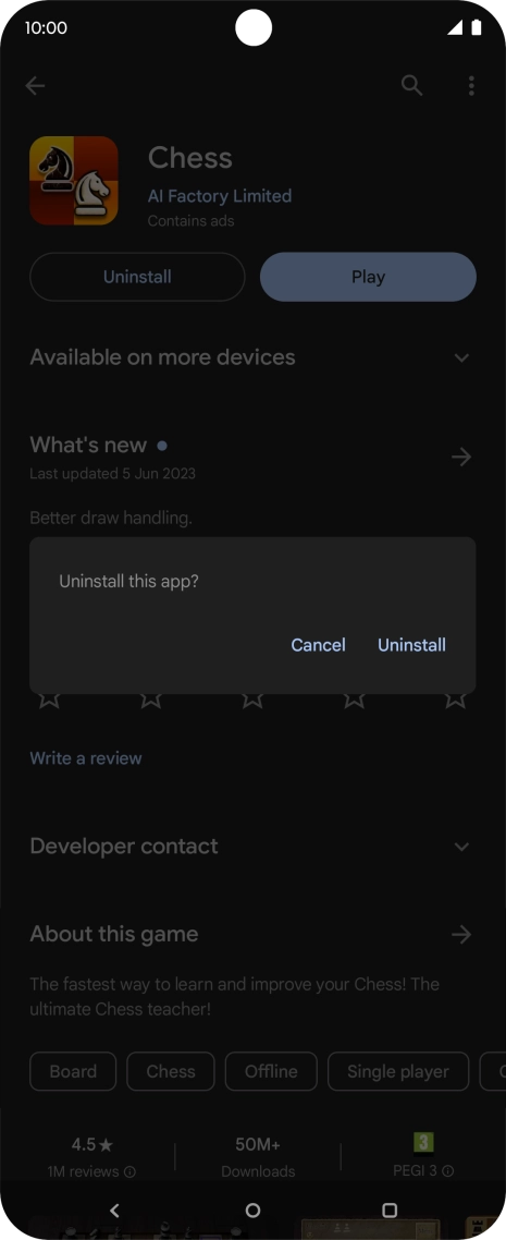 Press Uninstall.