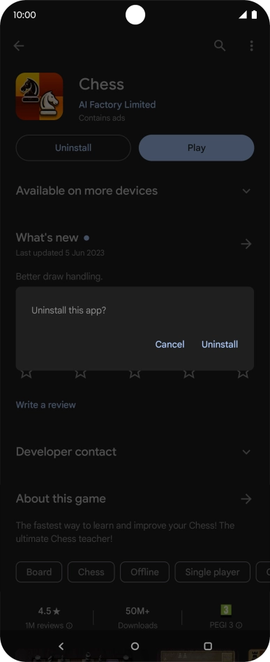 Press Uninstall.