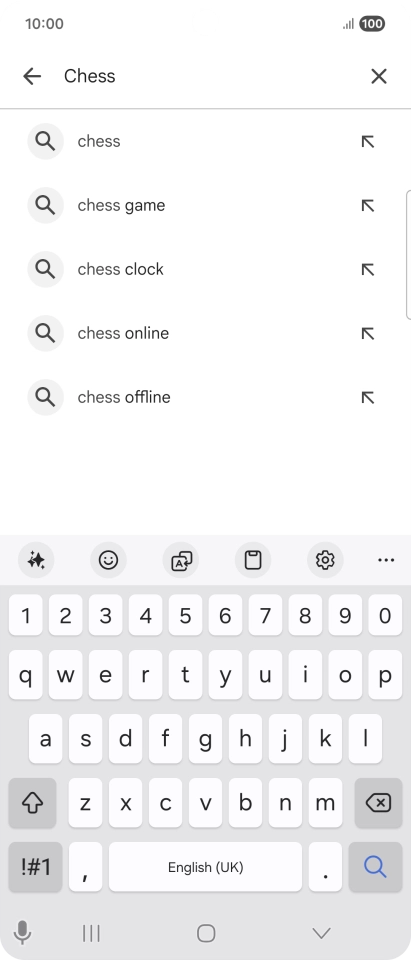 Key in the name or subject of the required app and press the search icon.