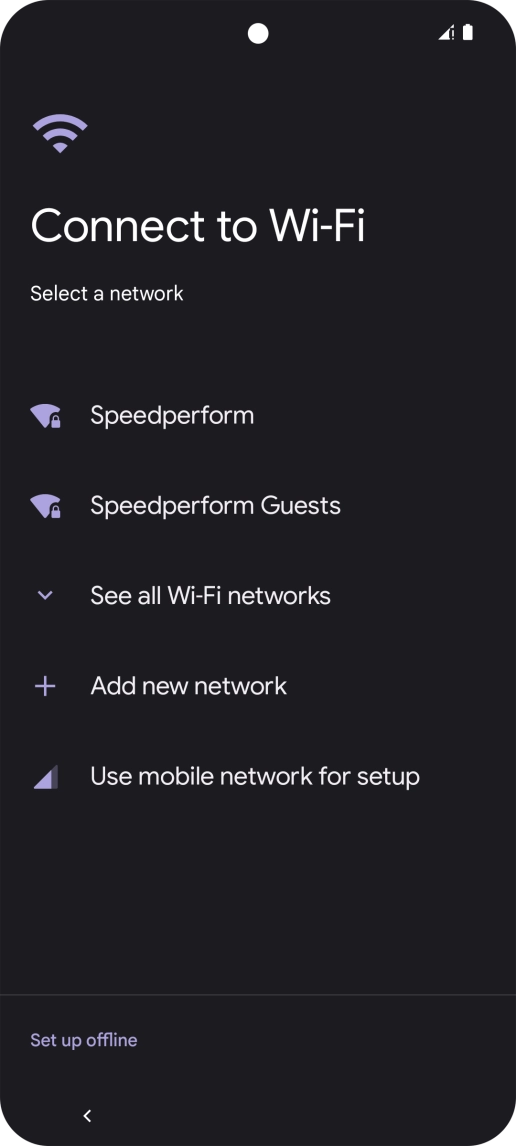 Press the required Wi-Fi network.