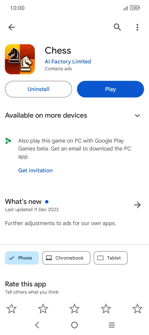 Press Uninstall.