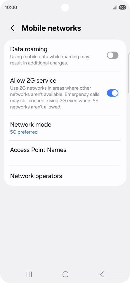 Press Network mode.