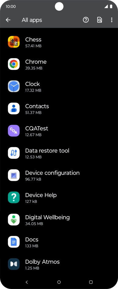 Press the required app.