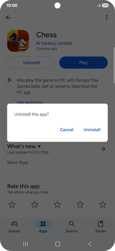Press Uninstall.