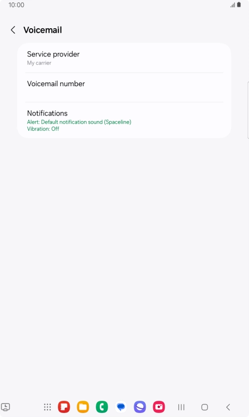 Press Voicemail number.