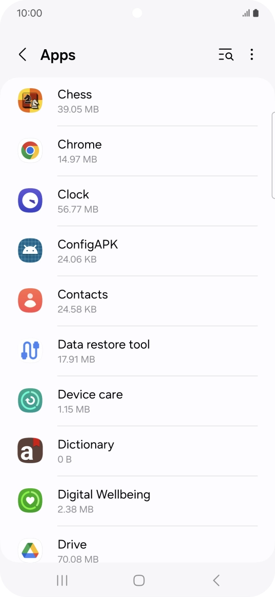 Press the required app.
