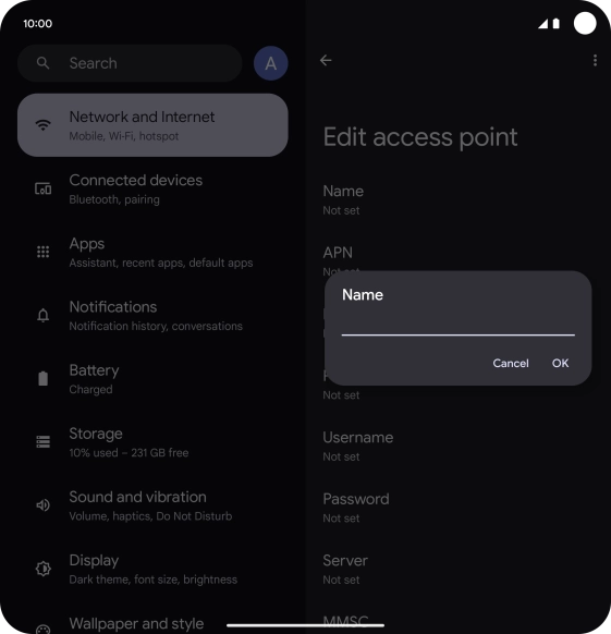 Key in EE Internet and press OK.