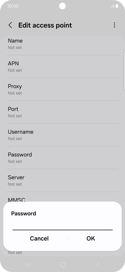 Key in secure and press OK.