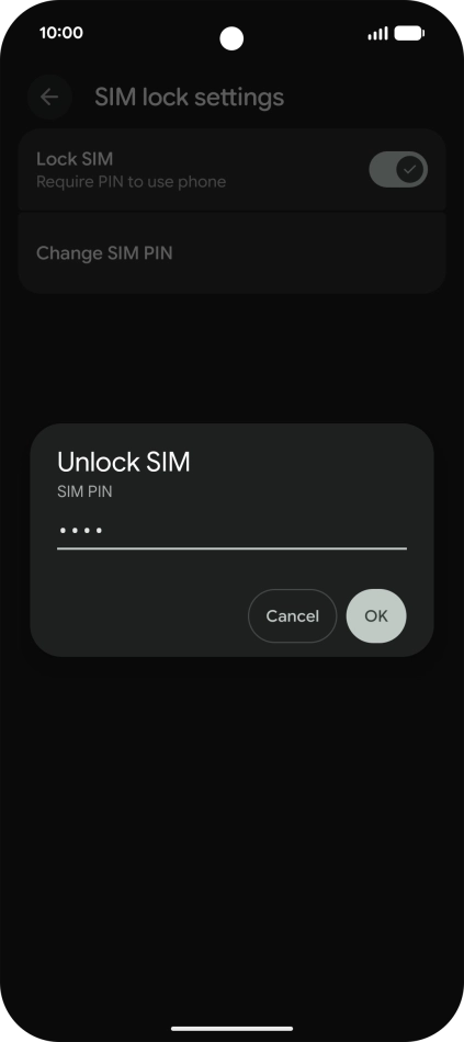 Key in your PIN and press OK. The default PIN is 1111.