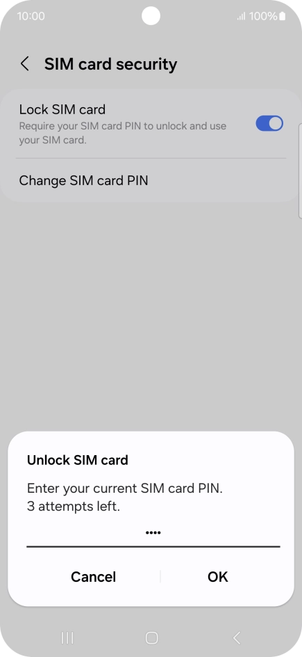 Key in your PIN and press OK. The default PIN is 1111.