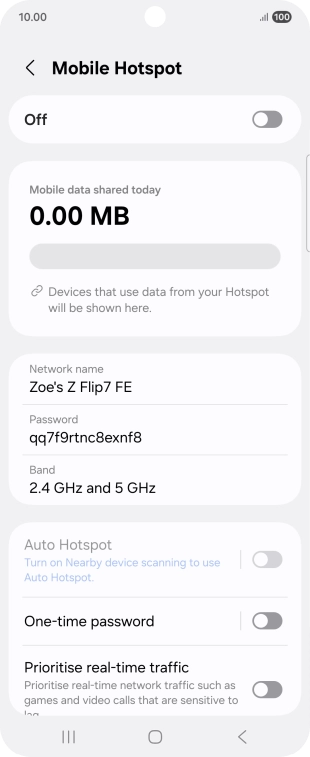 Press Network name.
