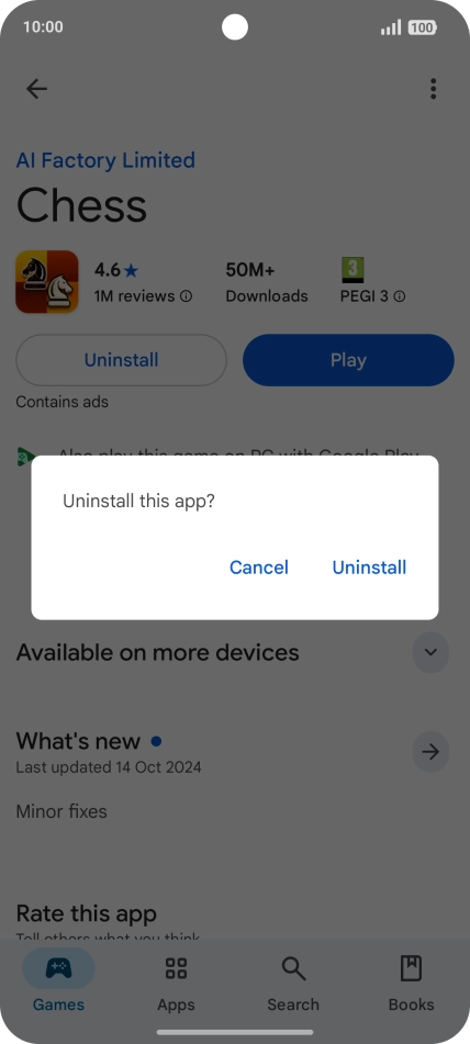Press Uninstall.