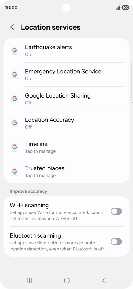 Press Location Accuracy.