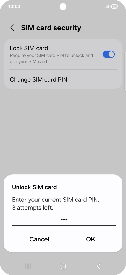 Key in your PIN and press OK. The default PIN is 1111.
