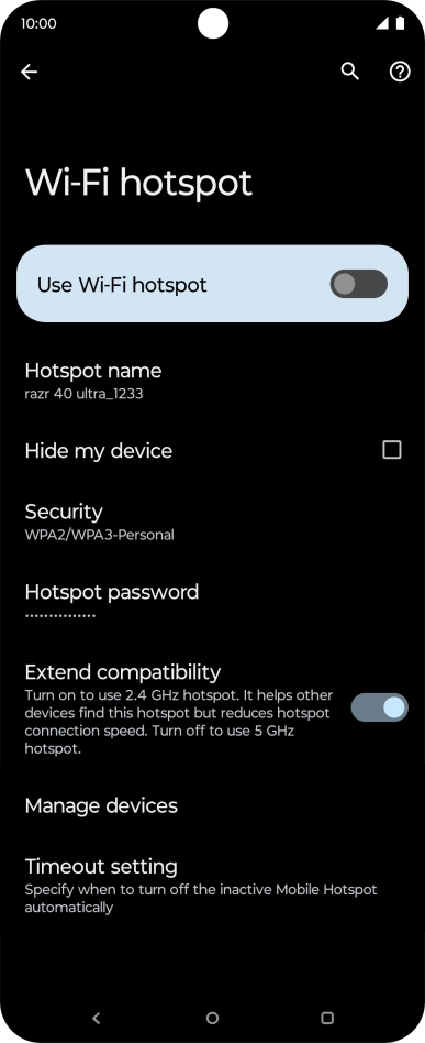 Press Hotspot name.