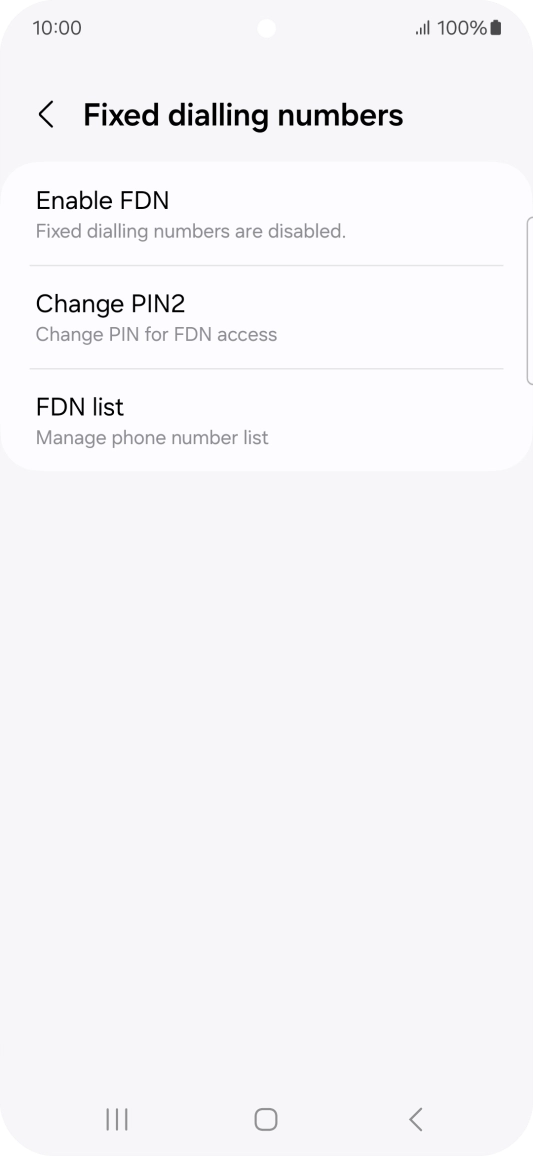 Press Enable FDN.
