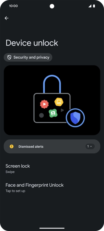 Press Face and Fingerprint Unlock.