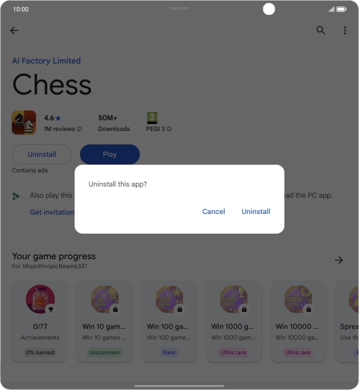 Press Uninstall.