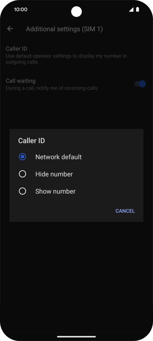 Press Show number to turn on caller identification.