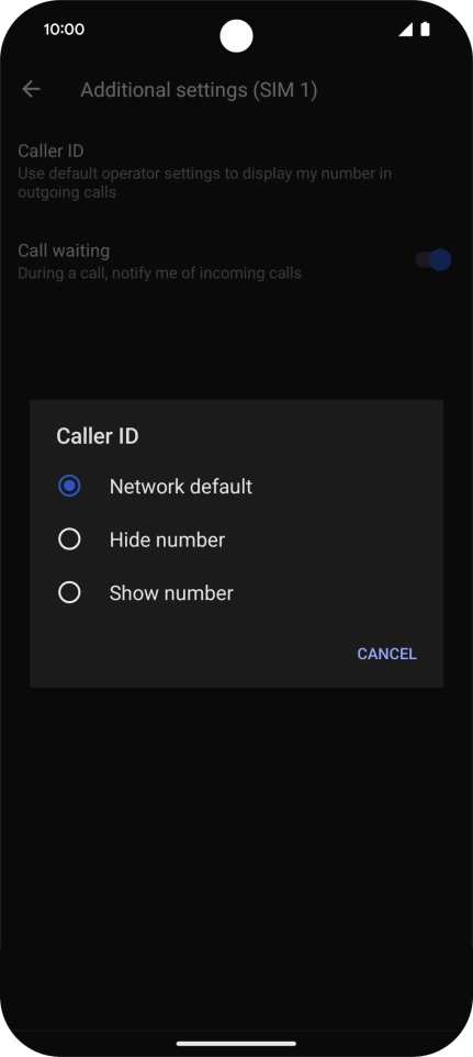Press Show number to turn on caller identification.