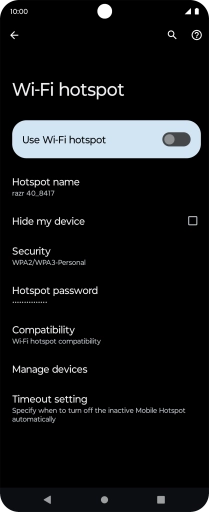 Press Hotspot name.