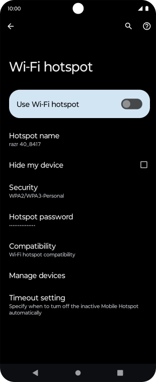 Press Hotspot name.